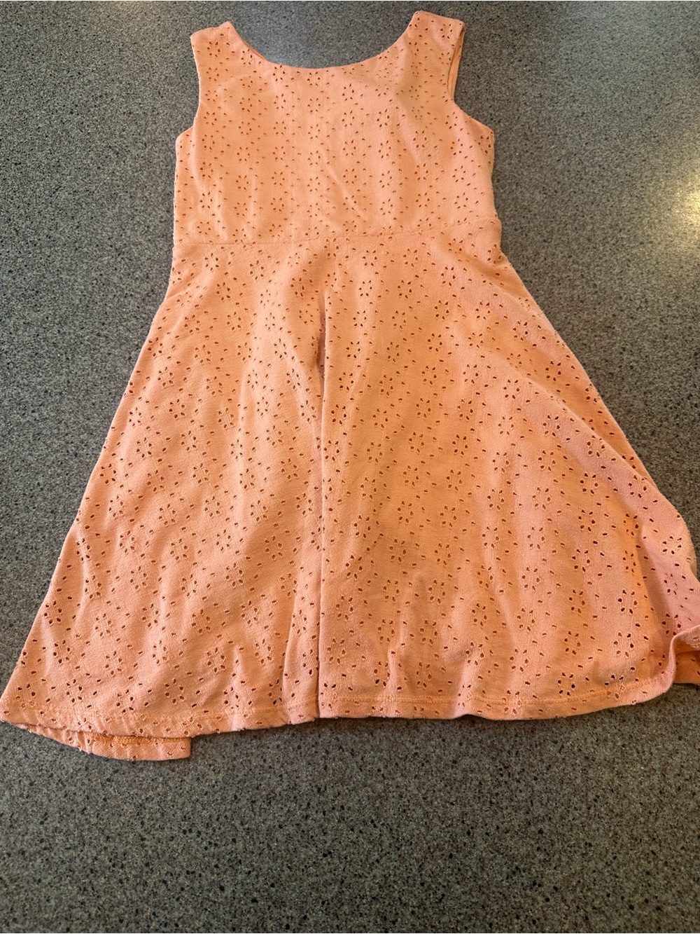Peach Eyelet A-Line Dress